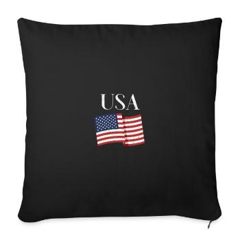 Design des États-Unis : style de drapeau américain pour tous les produits - Coussin et housse de 45 x 45 cm - noir - Devant