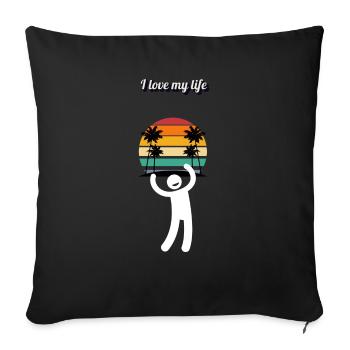 I love my life - Sofakissen mit Füllung 45 x 45 cm - Schwarz - Vorne