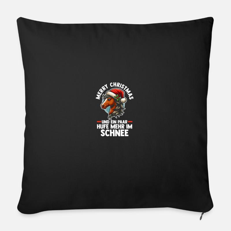 Weihnachtsmann Weihnachten Reiten Reiterin Pferde - Sofakissen mit Füllung 45 x 45 cm - Schwarz
