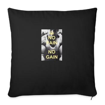 No Pain No Gain tshirt vêtements cadeaux Gym - Coussin et housse de 45 x 45 cm - noir - Devant