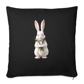 Cute Bunny White 3 - Sofa pillow with filling 45cm x 45cm - black - Front