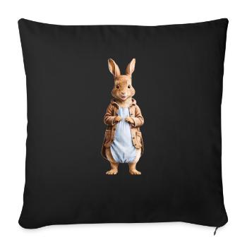 Mignon lapin marron 15 - Coussin et housse de 45 x 45 cm - noir - Devant