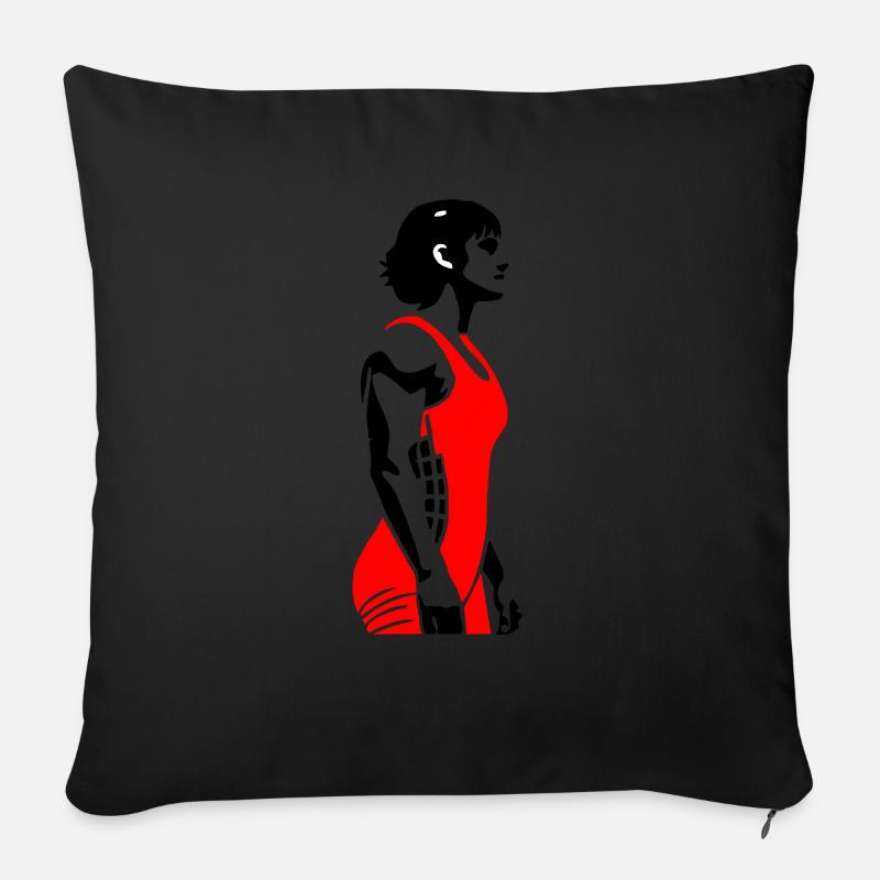 Wrestle - Sofa pillow with filling 45cm x 45cm - black