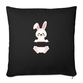 Hare pink - Sofa pillow with filling 45cm x 45cm - black - Front