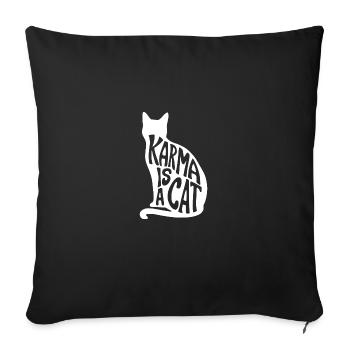 Karma is a cat - Sofa pillow with filling 45cm x 45cm - black - Front