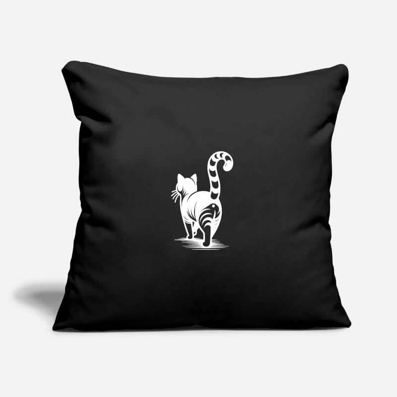 Chat élégant avec des rayures en vue de dos Coussin et housse de 45 x 45 cm