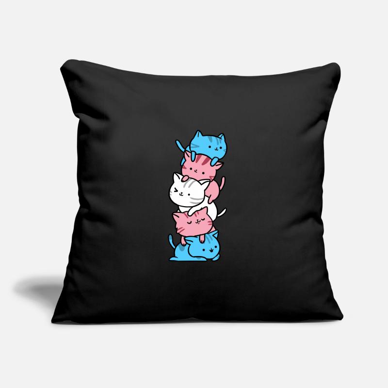 Katzen Trans Pride Sofakissen mit Füllung 45 x 45 cm