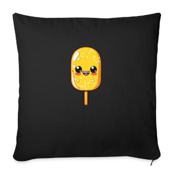 Bande dessinée drôle de chien de maïs - Coussin et housse de 45 x 45 cm - noir - Devant