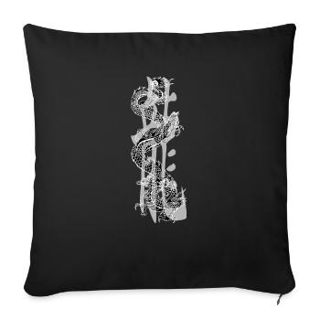 dragon28 black kanji dragon grey - Sofa pillow with filling 45cm x 45cm - black - Front