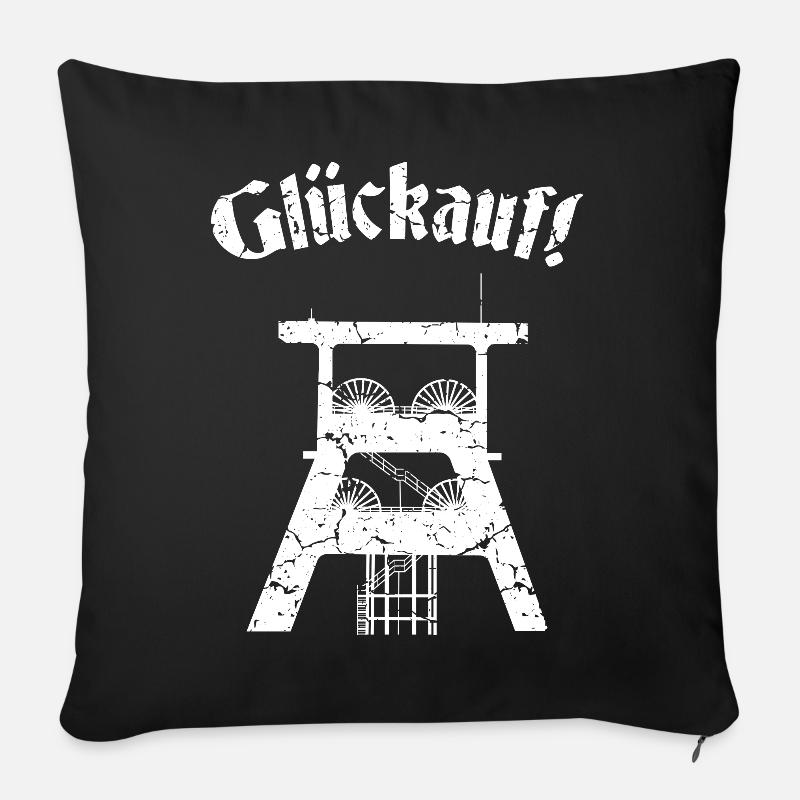 Glückauf - Sofakissen mit Füllung 45 x 45 cm - Schwarz