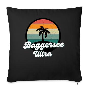 Baggersee Ultra Insel Spaß Strand Freizeit - Sofakissen mit Füllung 45 x 45 cm - Schwarz - Vorne