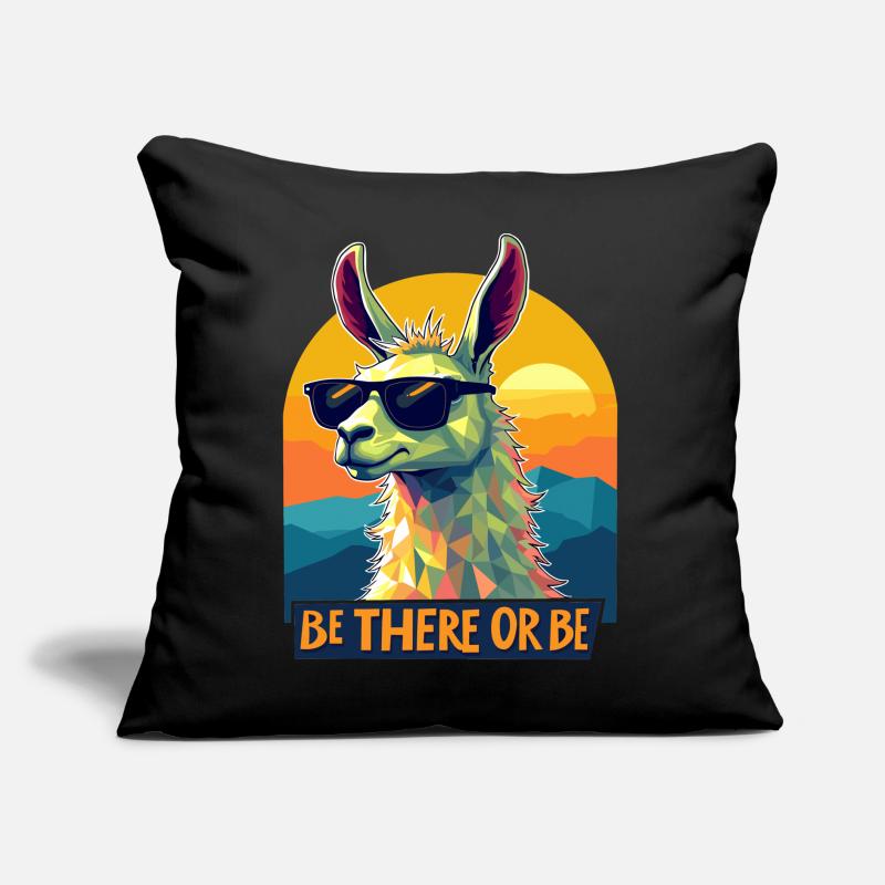 Sei dabei oder sei Lama – Retro Cool Lama Design Sofakissen mit Füllung 45 x 45 cm