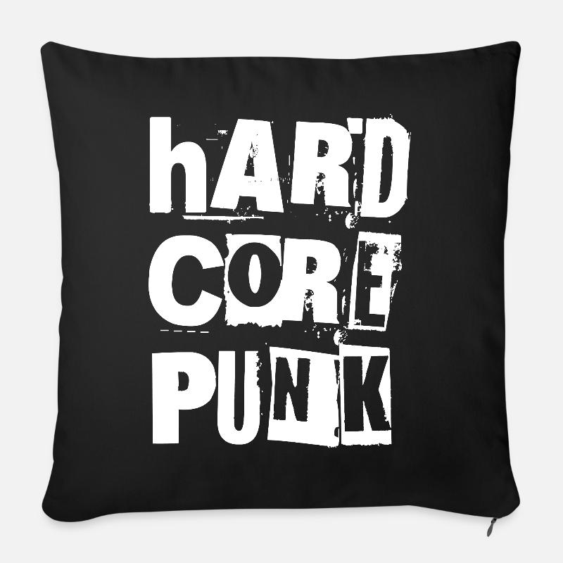 Hardcore Punk Distressed Typografie - Sofakissen mit Füllung 45 x 45 cm - Schwarz