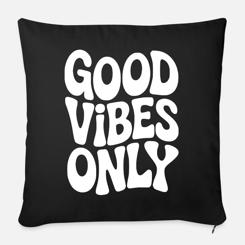 Vibing Typografie in Weiß - Sofakissen mit Füllung 45 x 45 cm - Schwarz