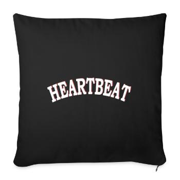 Heartbeat - Sofa pillow with filling 45cm x 45cm - black - Front