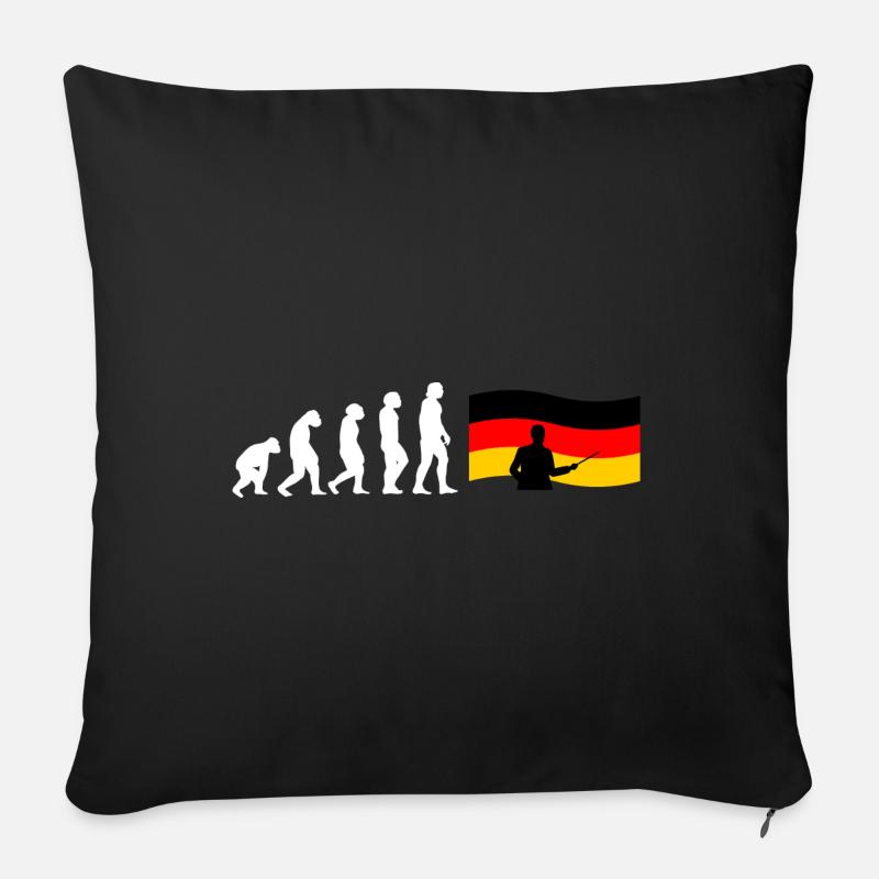 Evolution Deutschlehrer - Sofakissen mit Füllung 45 x 45 cm - Schwarz