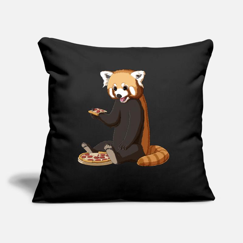 Roter Panda isst Pizza Sofakissen mit Füllung 45 x 45 cm