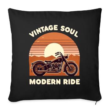 Cruise in Style Vintage Soul Motorcycle - Sofa pillow with filling 45cm x 45cm - black - Front
