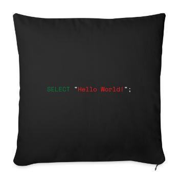SQL Hello World - Sofa pillow with filling 45cm x 45cm - black - Front