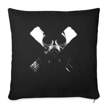 Apocalypse rave gas mask cross electric - Coussin et housse de 45 x 45 cm - noir - Devant