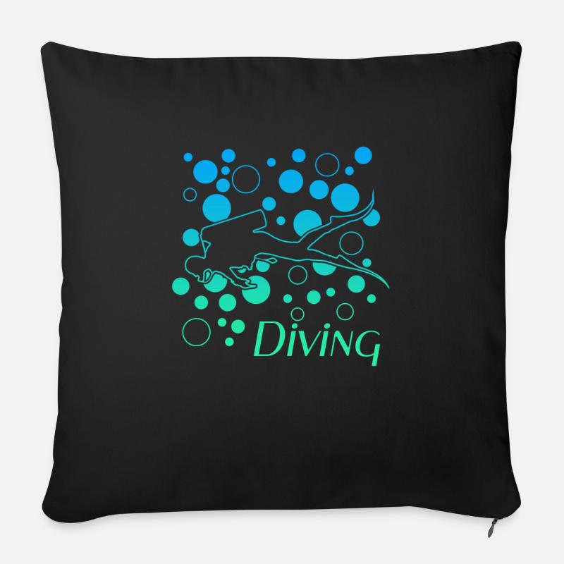 Diving - Sofakissen mit Füllung 45 x 45 cm - Schwarz