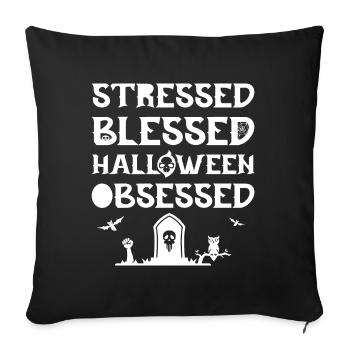 Halloween obsessed. - Sofa pillow with filling 45cm x 45cm - black - Front