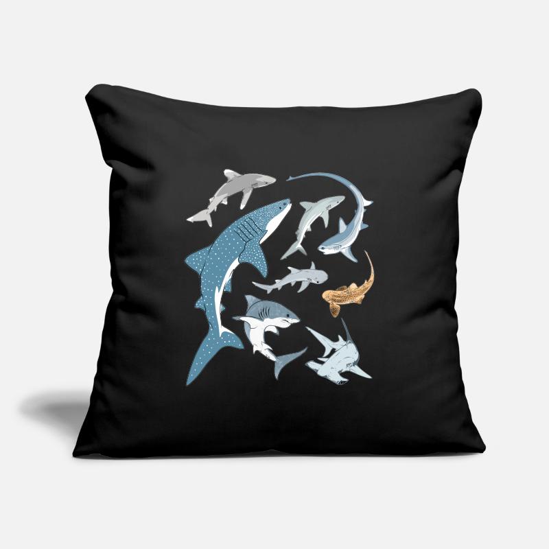 Types de requins Espèces de requins Coussin et housse de 45 x 45 cm