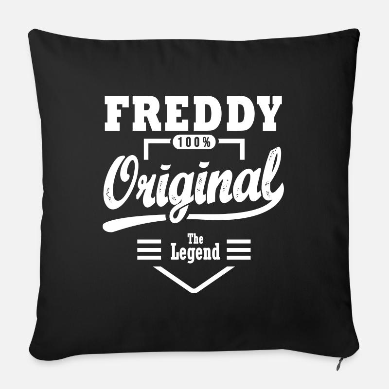 Freddy Geschenk Original Personalisierter Name Freddy - Sofakissen mit Füllung 45 x 45 cm - Schwarz