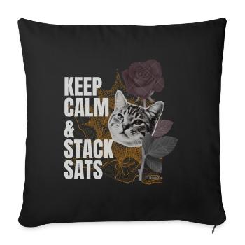 Satoshi cat - Sofa pillow with filling 45cm x 45cm - black - Front