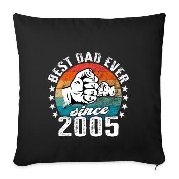 Meilleur papa du monde depuis 2005 - Coussin et housse de 45 x 45 cm - noir - Devant