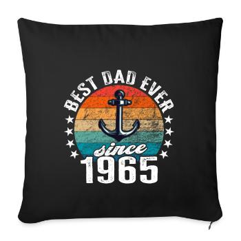 Meilleur père du monde depuis 1965 présentateur - Coussin et housse de 45 x 45 cm - noir - Devant