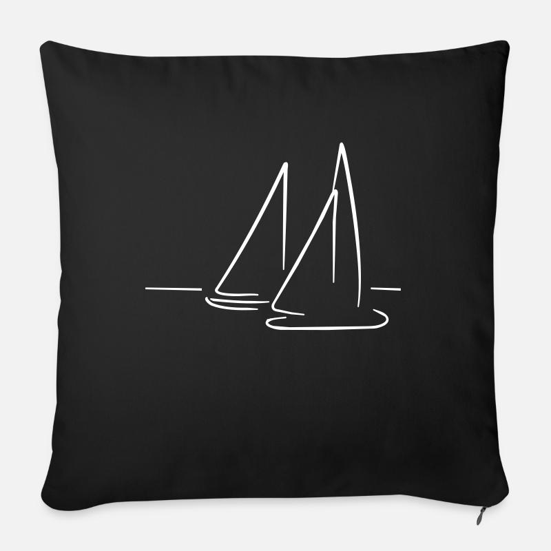 Segelboot - Sofakissen mit Füllung 45 x 45 cm - Schwarz