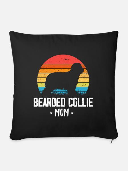 Bearded Collie - Sofakissen mit Füllung 45 x 45 cm - Schwarz