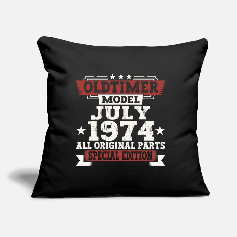 Oldtimer Juli 1974 48. Geburtstag Geschenk Herren Sofakissen mit Füllung 45 x 45 cm
