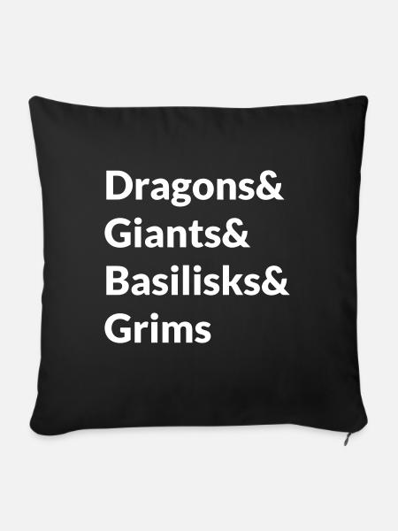 Dragons Ginats Basilisks Grims - Sofakissen mit Füllung 45 x 45 cm - Schwarz