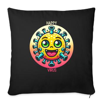Joyful Virus Delight - Sofa pillow with filling 45cm x 45cm - black - Front