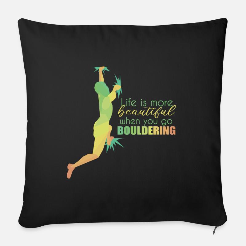 Bouldern - Sofakissen mit Füllung 45 x 45 cm - Schwarz
