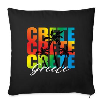 Crète - Grèce - Coussin et housse de 45 x 45 cm - noir - Devant