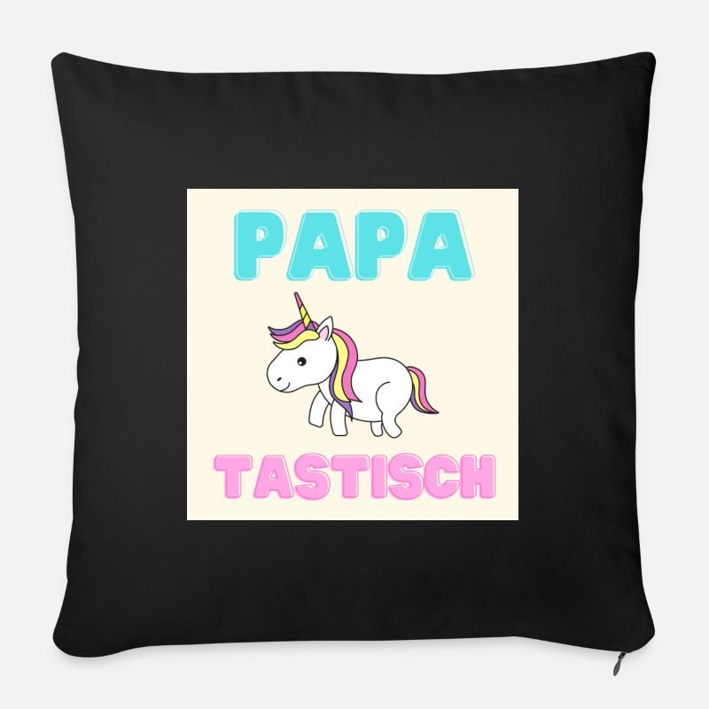 papatastisch - Einhorn (Unicorn) Version - Sofakissen mit Füllung 45 x 45 cm - Schwarz
