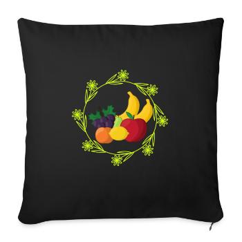 Obst-Ring-Logo-Fruit- - Sofakissen mit Füllung 45 x 45 cm - Schwarz - Vorne