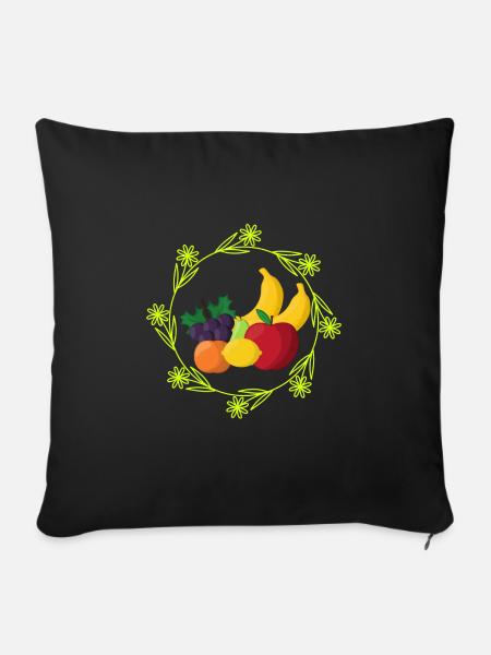 Obst-Ring-Logo-Fruit- - Sofakissen mit Füllung 45 x 45 cm - Schwarz