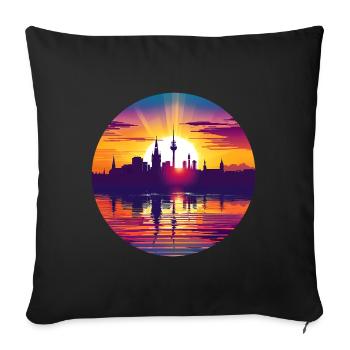 Kassel Skyline - Sofa pillow with filling 45cm x 45cm - black - Front
