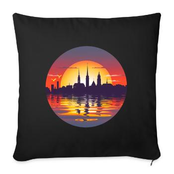 Kiel Skyline - Sofa pillow with filling 45cm x 45cm - black - Front