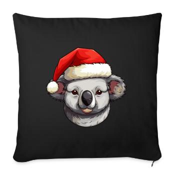 Koala Christmas Animal Head - Sofa pillow with filling 45cm x 45cm - black - Front