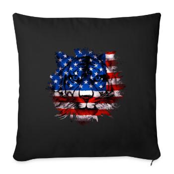 America - Sofa pillow with filling 45cm x 45cm - black - Front