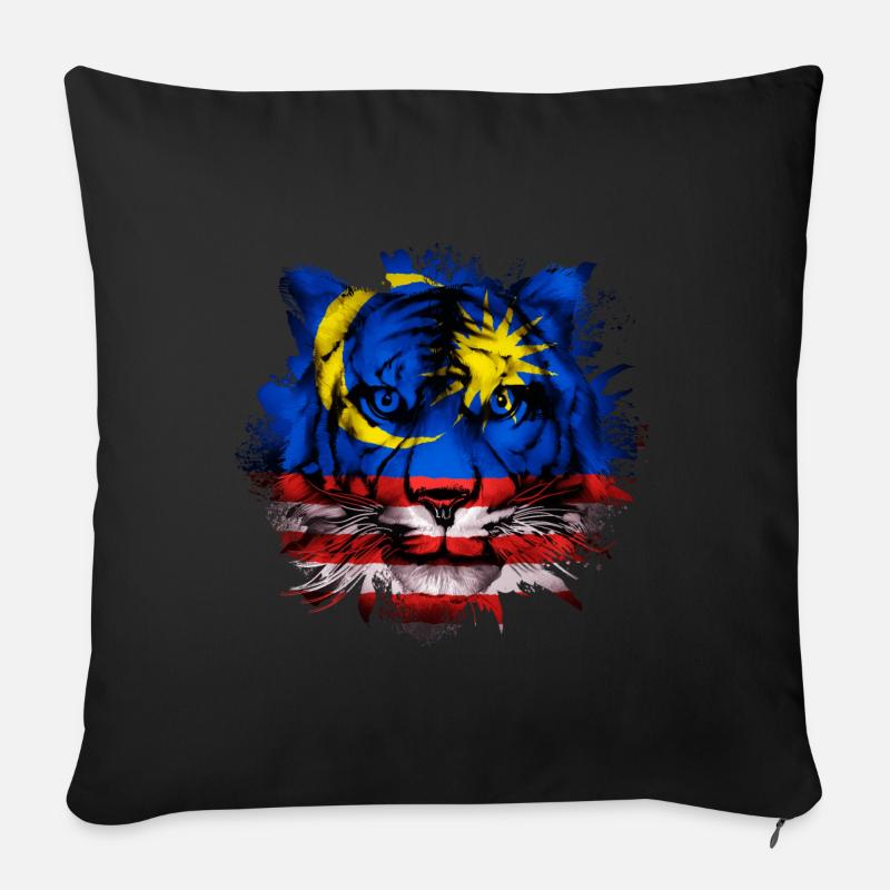 Malaysia - Sofakissen mit Füllung 45 x 45 cm - Schwarz