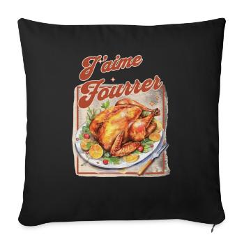 J'aime fourrer - Coussin et housse de 45 x 45 cm - noir - Devant