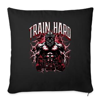 Train Hard Gym God Zeus Ancient Greece - Sofa pillow with filling 45cm x 45cm - black - Front