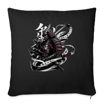 Japanese Samurai Warrior Ukiyo e Design - Sofakissen mit Füllung 45 x 45 cm - Schwarz - Vorne