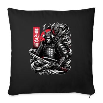 Traditional Japanese Samurai Warrior - Sofa pillow with filling 45cm x 45cm - black - Front